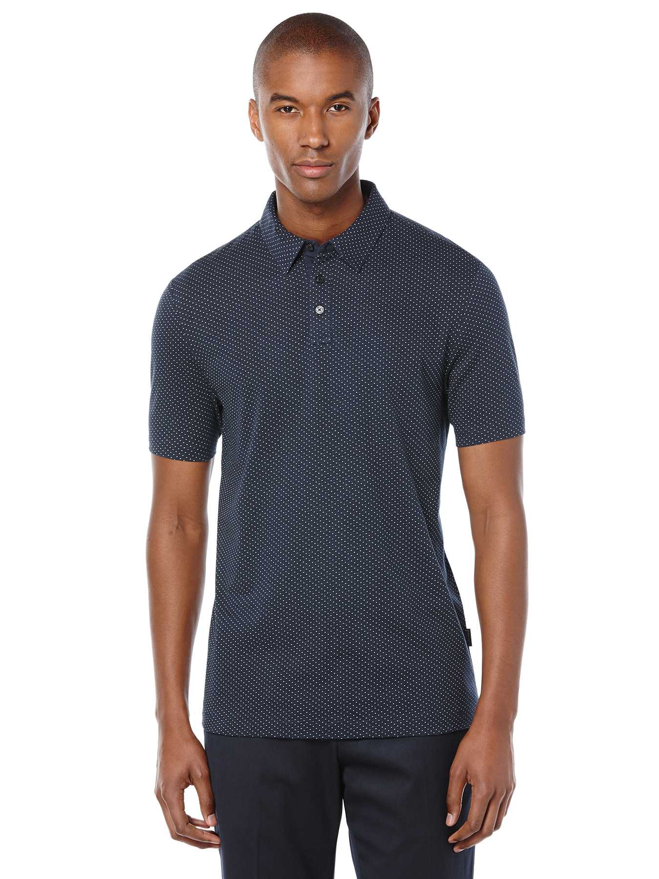 Perry Ellis Short Sleeve Dot Pattern Polo