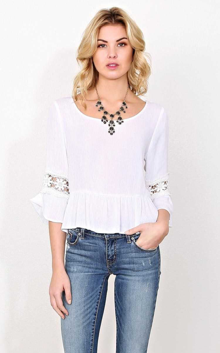 Boho Farewell Woven Top - - White in Size by Styles For Less