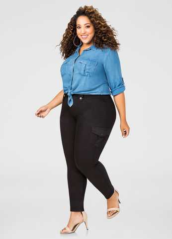 Twill Cargo Skinny Pant