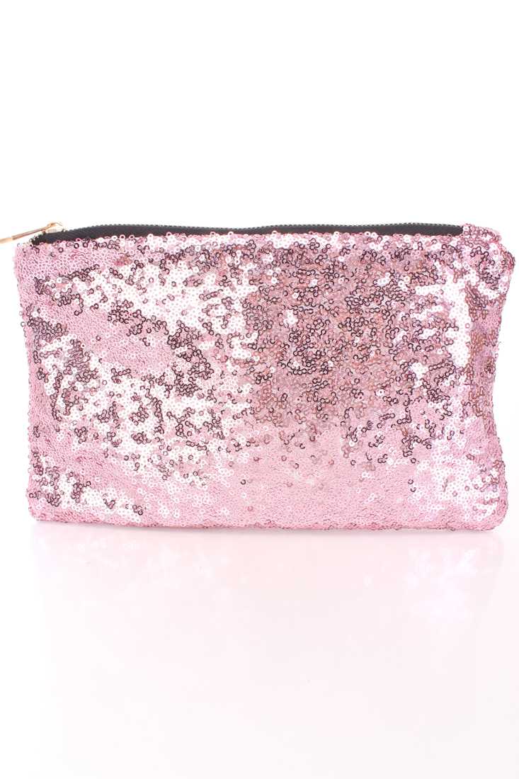 Pink Sequin Clutch