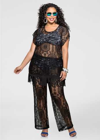 Swim Cover-Up Lace Pull On Pant