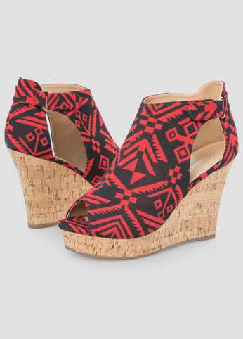 Open Toe Cork Wedge - Wide Width