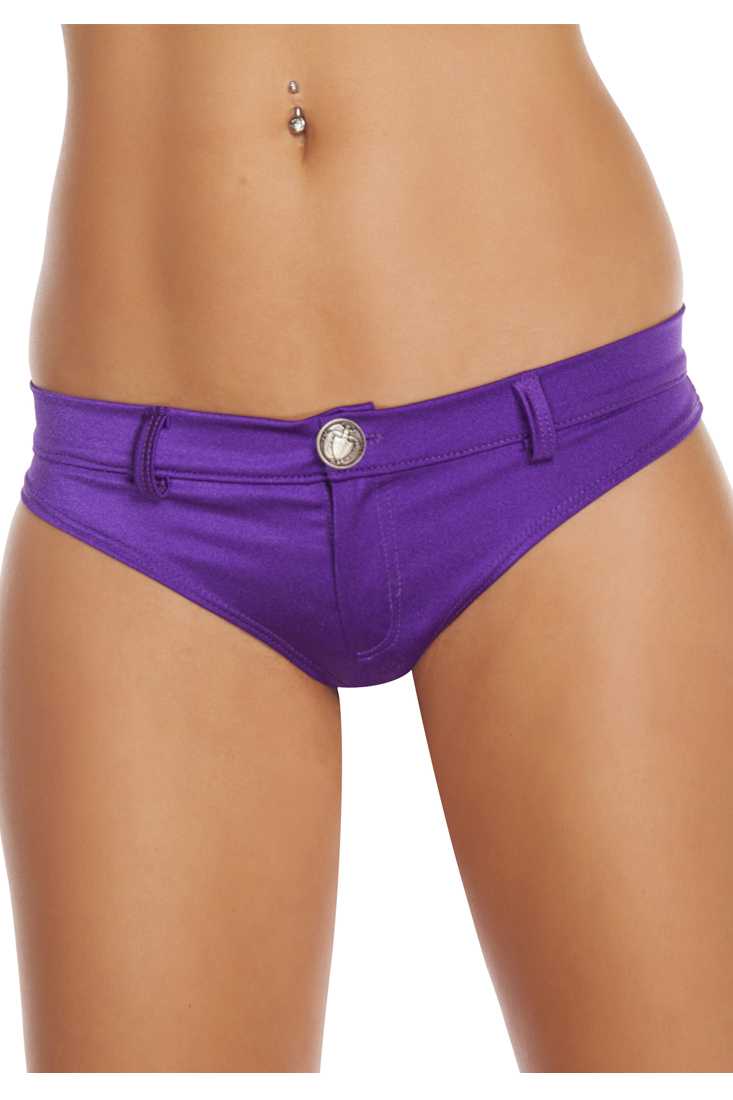 Purple Front Button Booty Shorts