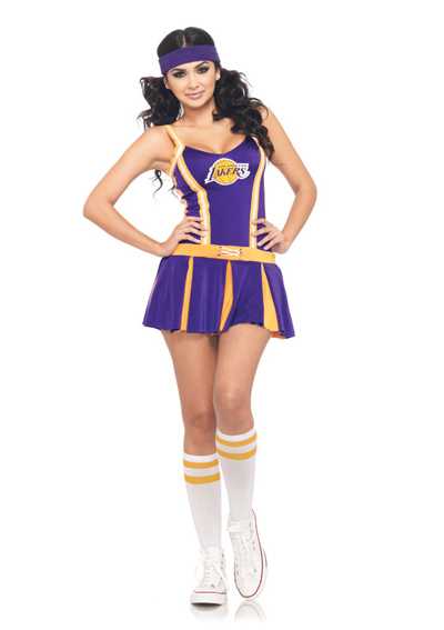 Purple Gold Lakers Cheerleader Licensed NBA Costume