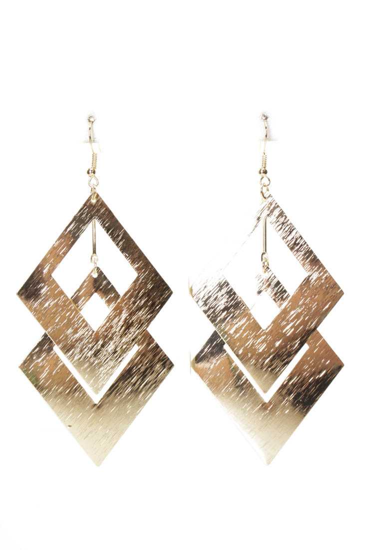 Gold Cascading High Polish Metal Earrings