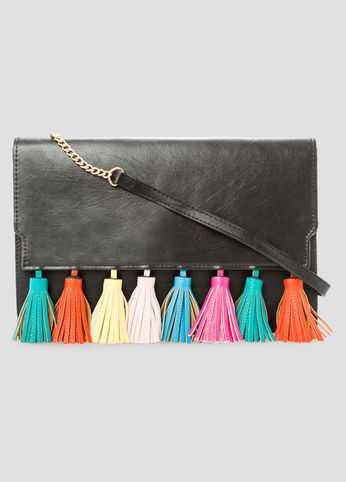 Multi-Color Tassel Crossbody Bag