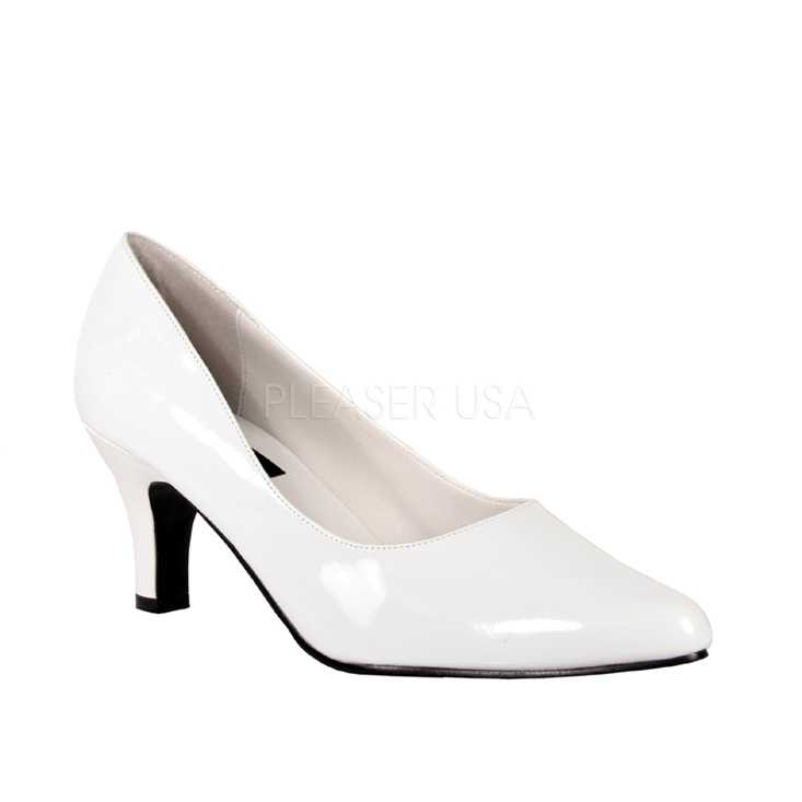 White Patent Pointed Toe Pump High Heels