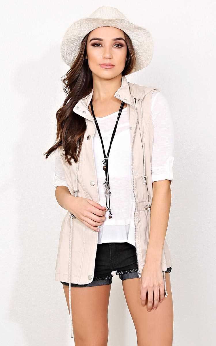 Khaki Rainfall Anorak Vest - - Khaki in Size by Styles For Less