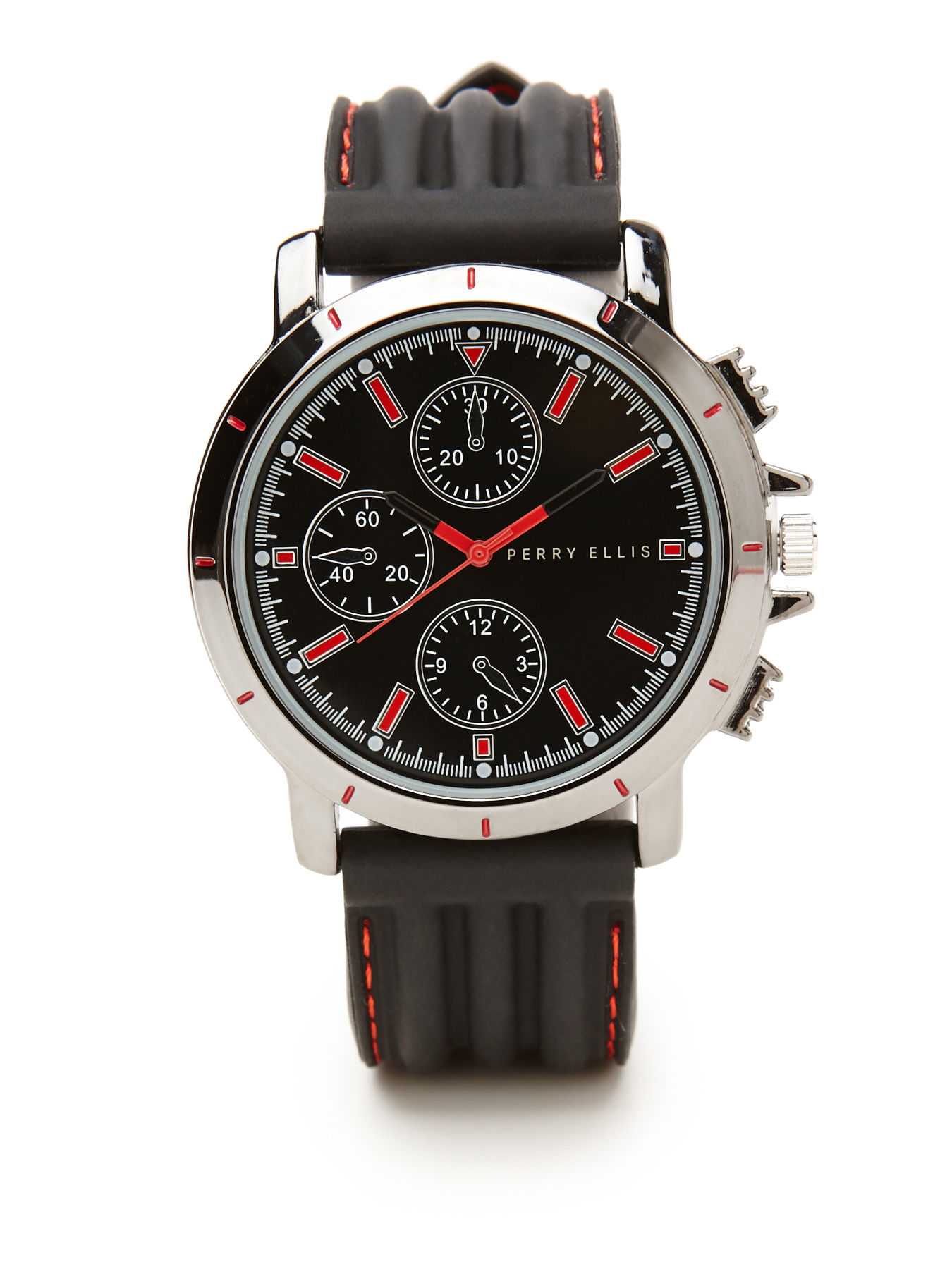 Perry Ellis Stitched Rubber Watch