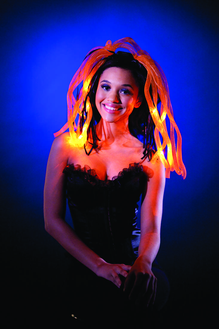 Orange Light Up Noodle Ribbon Rave Headband