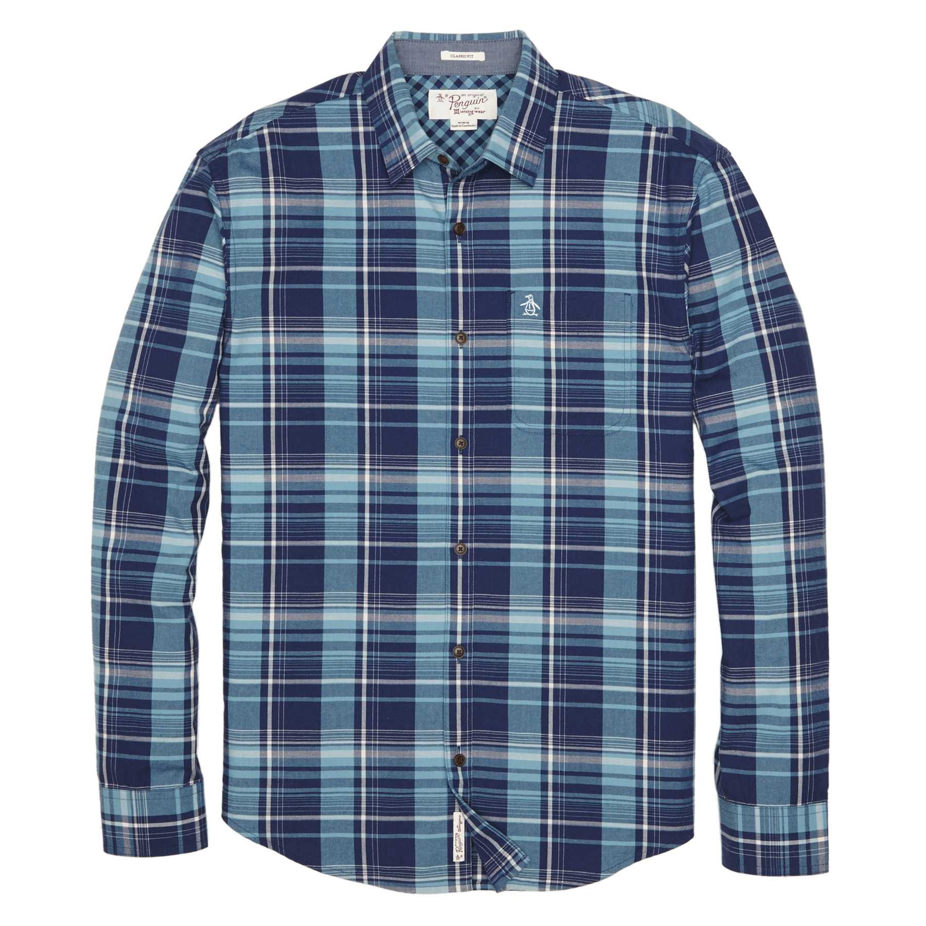 Original Penguin TRUE INDIGO PLAID SHIRT