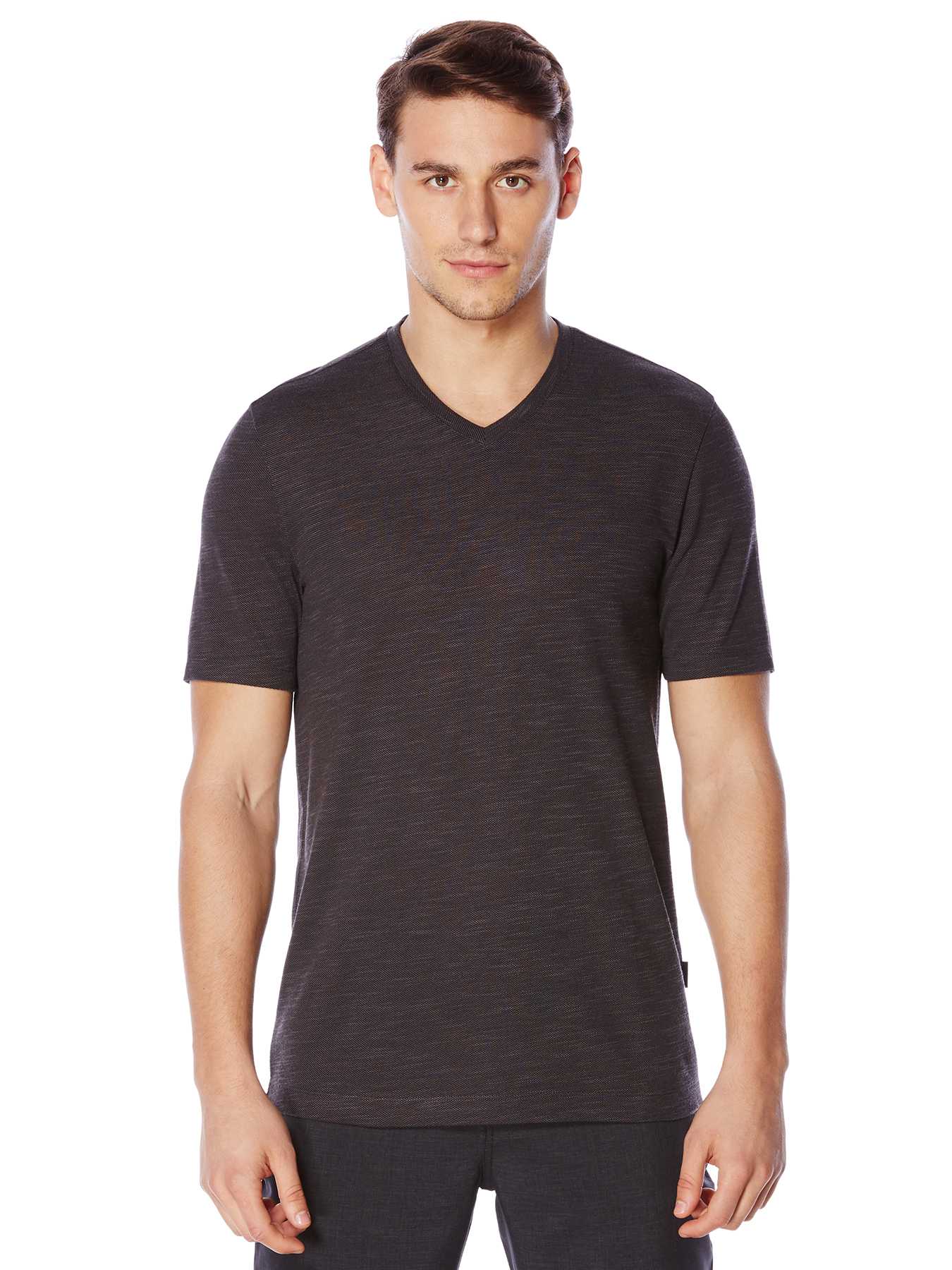 Perry Ellis Short Sleeve Textured V-Neck