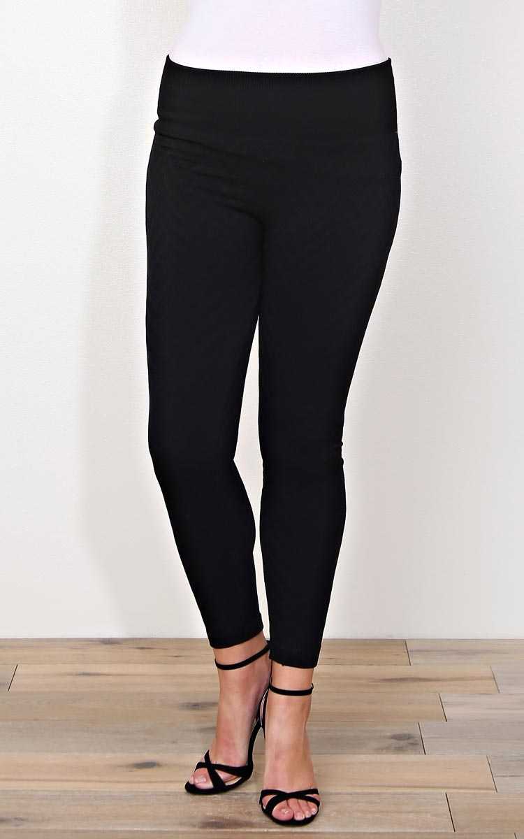 Plus Size Black Chevron Embossed Leggings - N/S - Black by Styles For Less