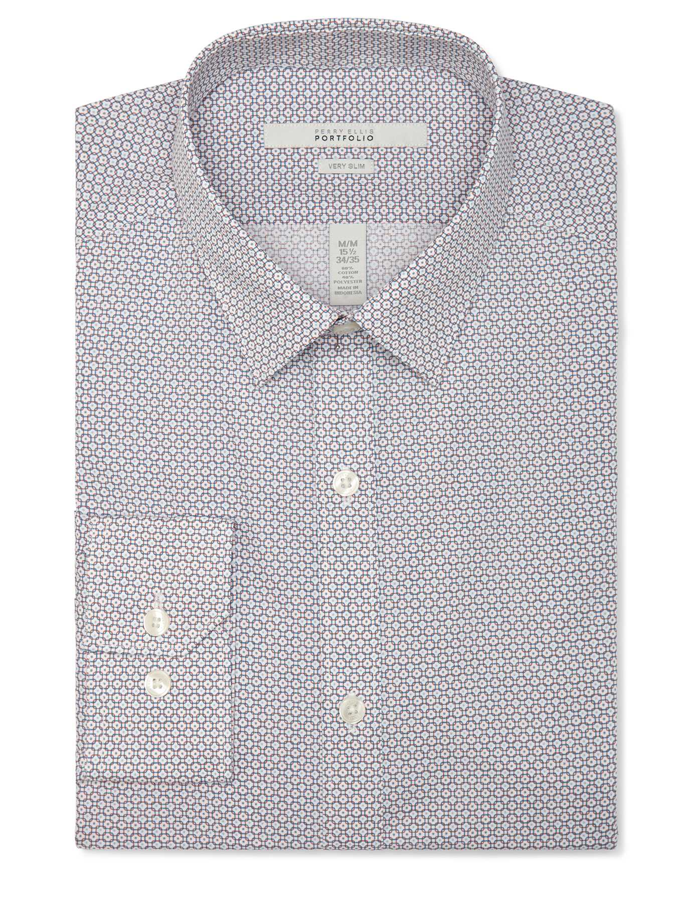 Perry Ellis Very Slim Circle Print Dress Shirt