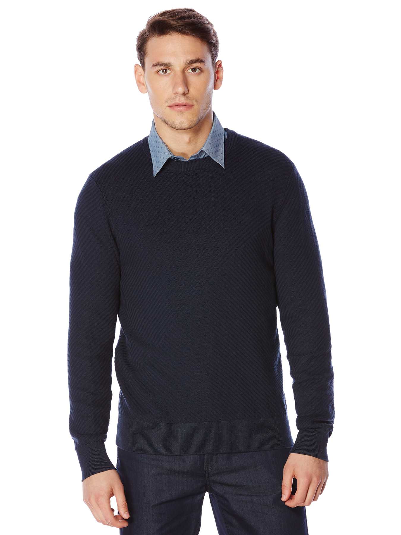 Perry Ellis Textured Crew Neck Sweater