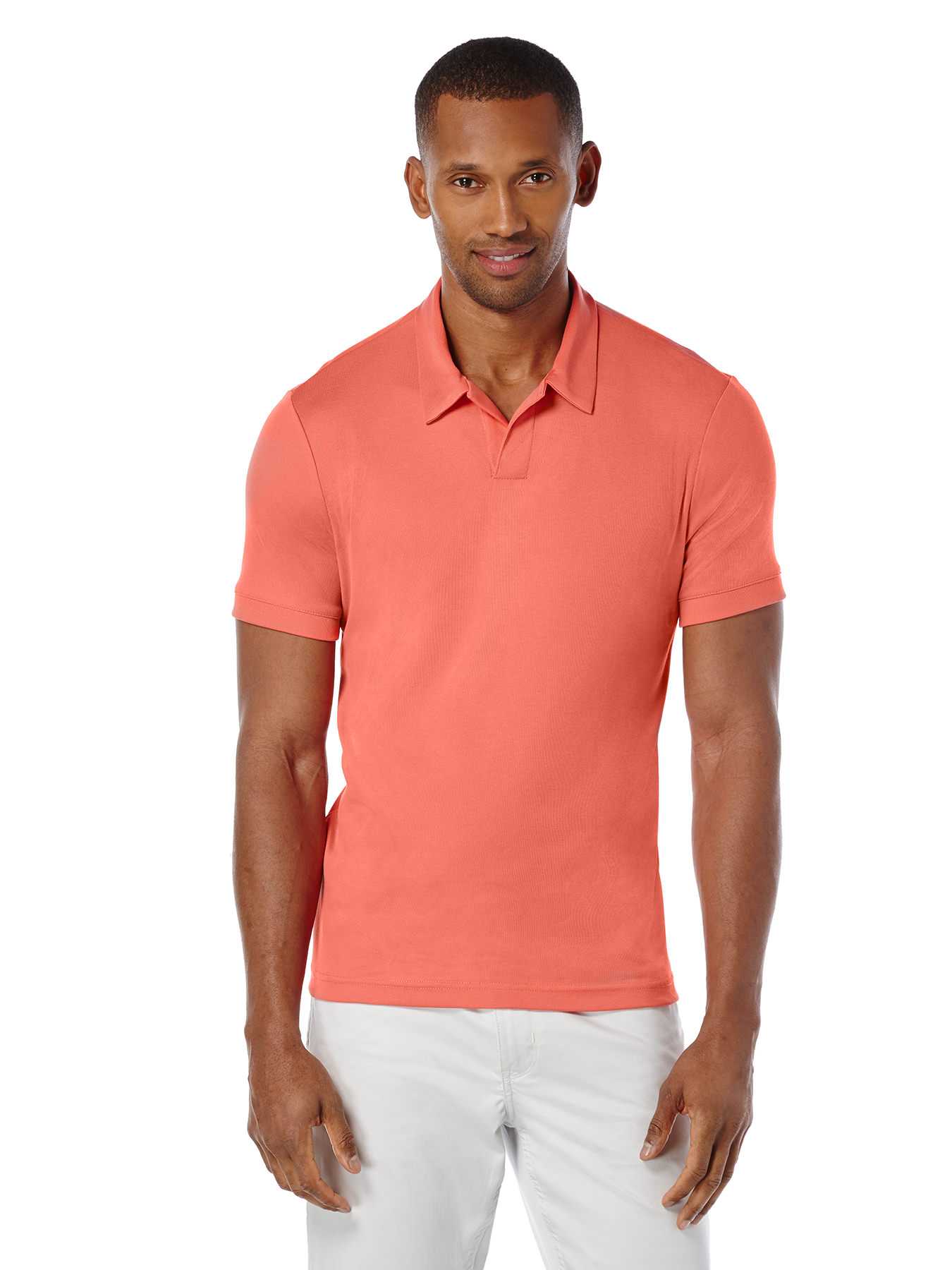 Perry Ellis Short Sleeve Open Collar Polo