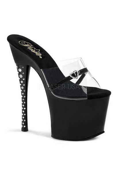 Clear Black Rhinestone High Heels