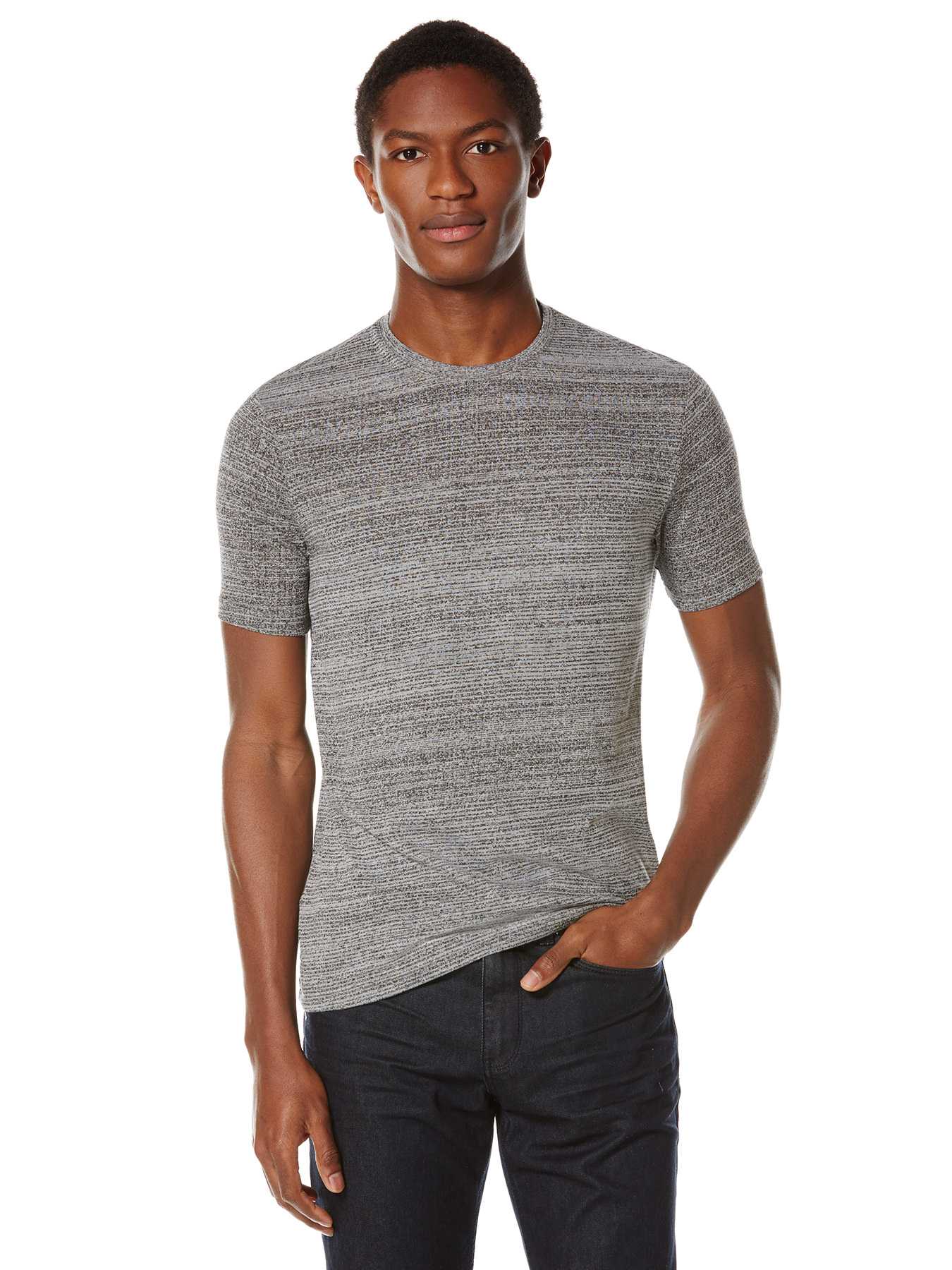 Perry Ellis Short Sleeve Horizontal Texture T-Shirt