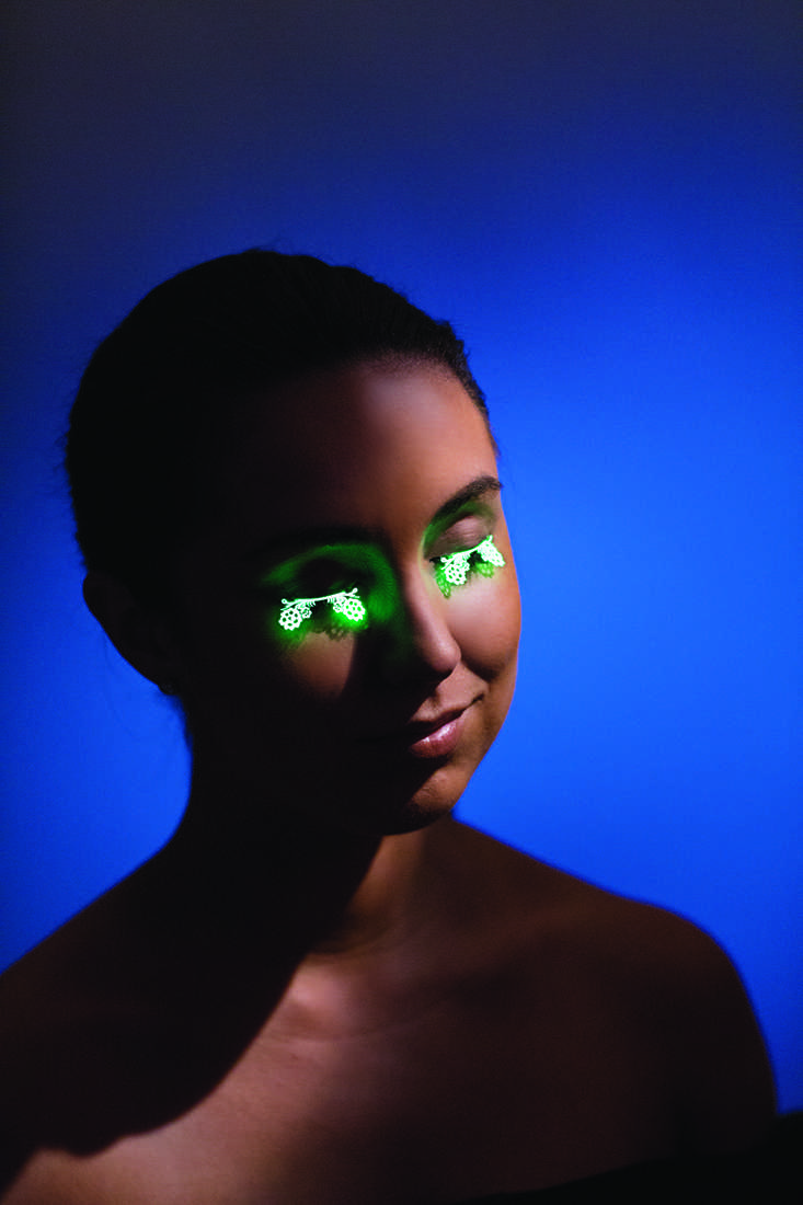 Glow In The Dark Floral Laser Cut Sexy Ravewear Eyelashes