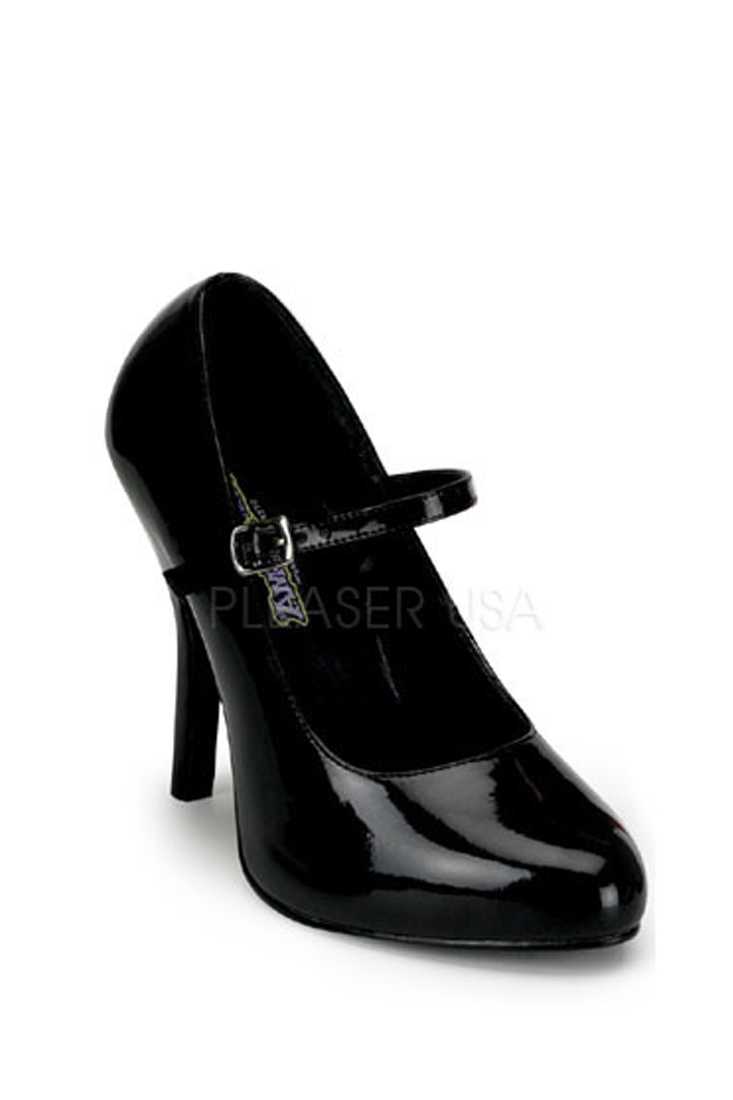 Black Maryjane High Heels Patent Faux Leather