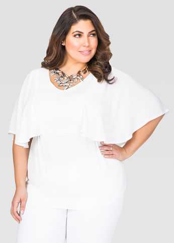 Crepe Cape Blouse