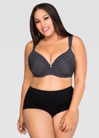 Striped Balconette Bra