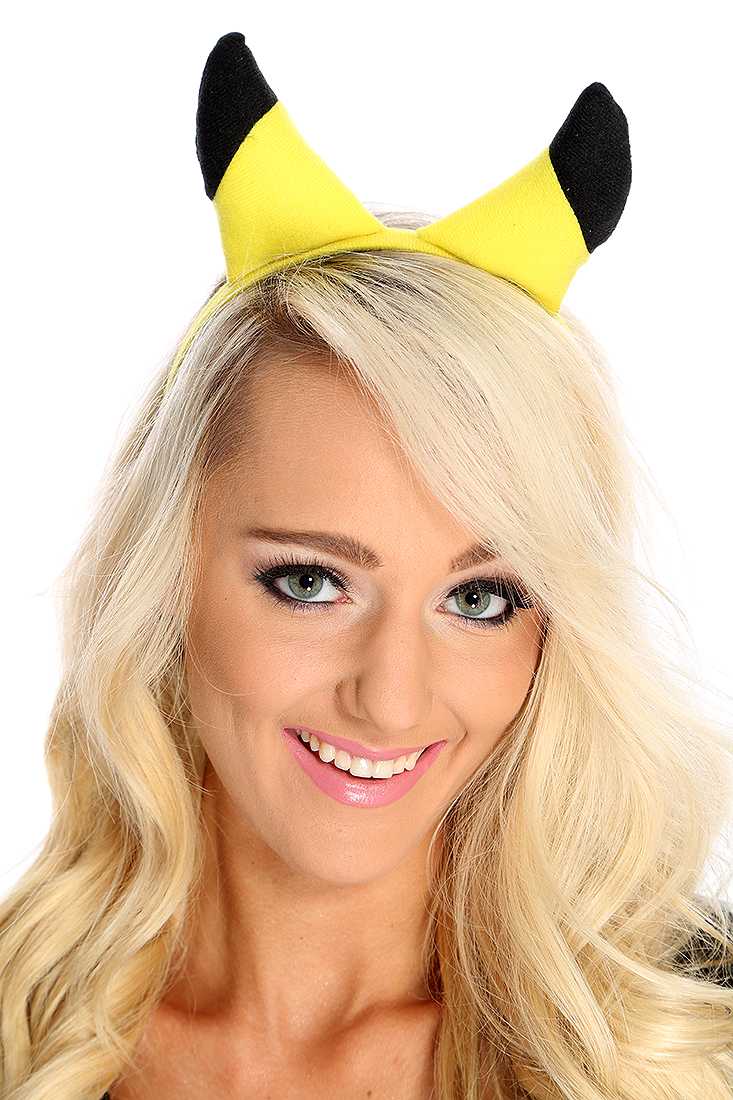 Yellow Black Stuffed Fabric Animal Ears