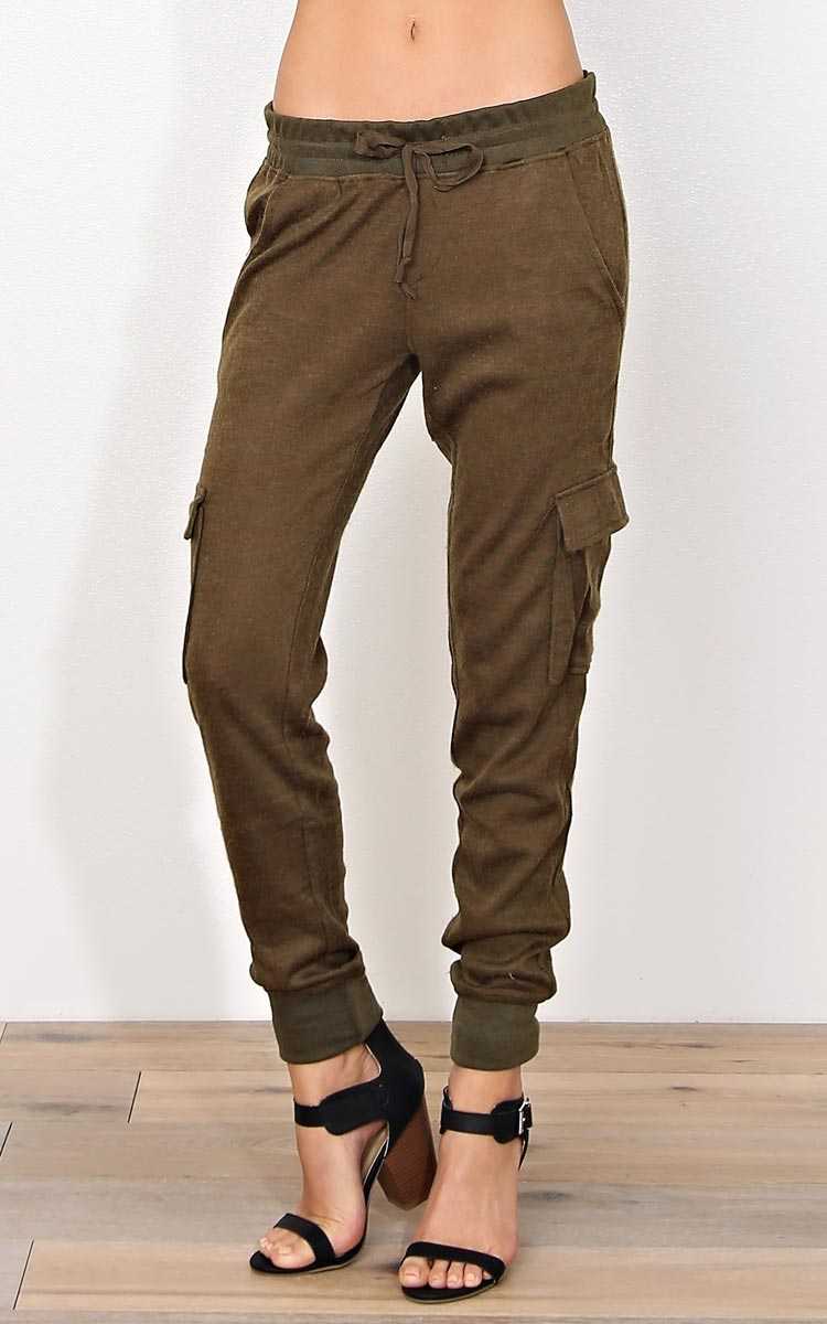 War Fuzzy Feeling Knit Joggers - SML - Olive/Drab in Size Small by Styles For Less