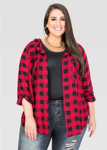 Plaid Hoodie Shirt