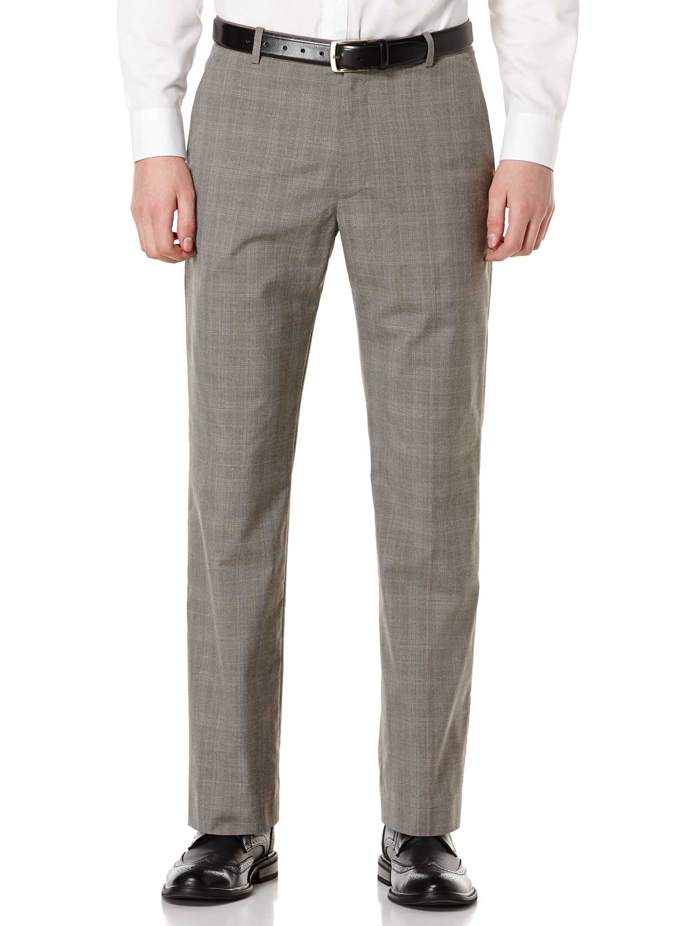 Perry Ellis Plaid Heather Flat Front Suit Pant