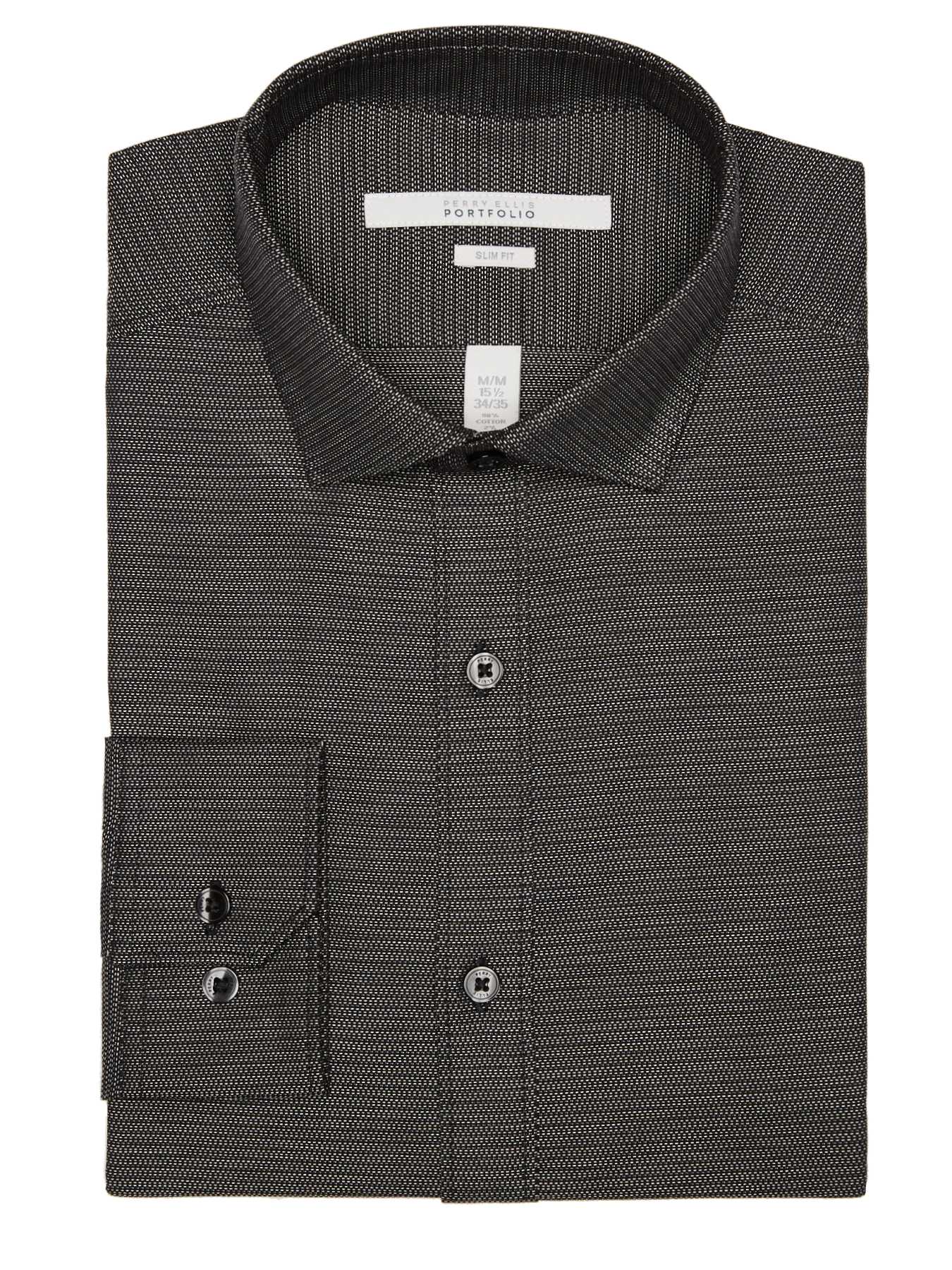 Perry Ellis Slim Fit Dobby Step Dress Shirt