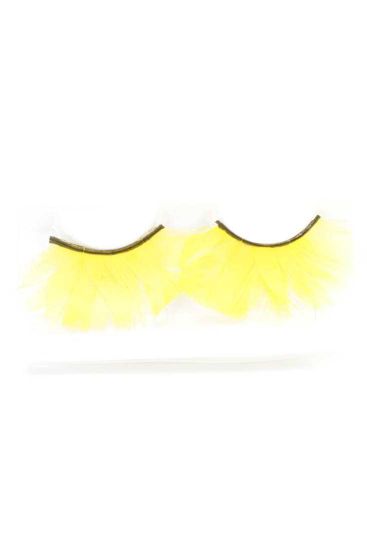 Yellow Faux Feather Eyelashes