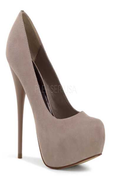 Blush Suede Hidden Platform Plain Pump Stiletto Heel