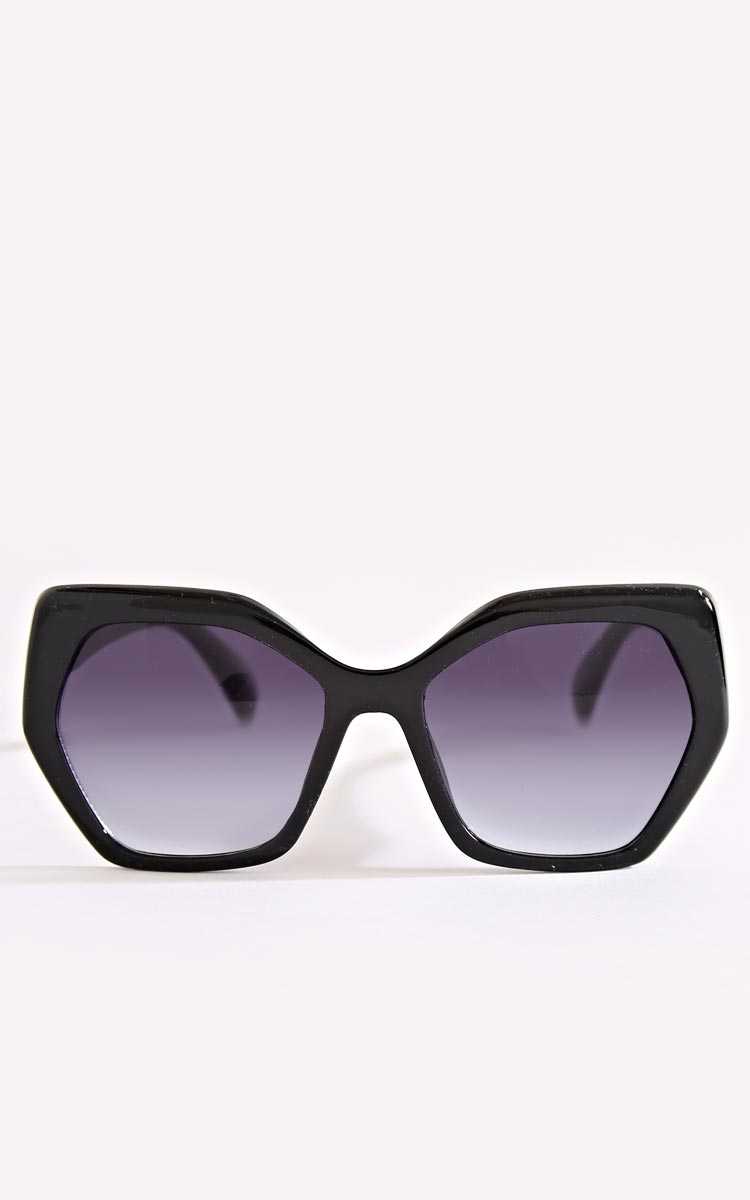 Over It Hexagon Sunglasses - N/S - Black by Styles For Less