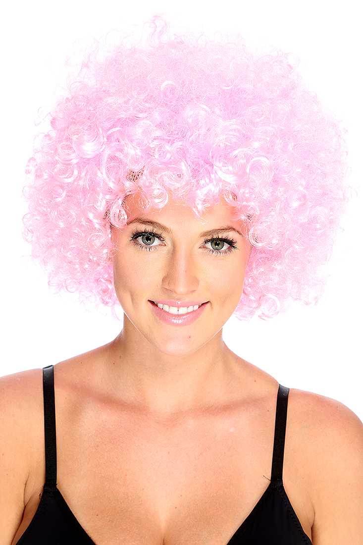 Pink Curly Afro Wig