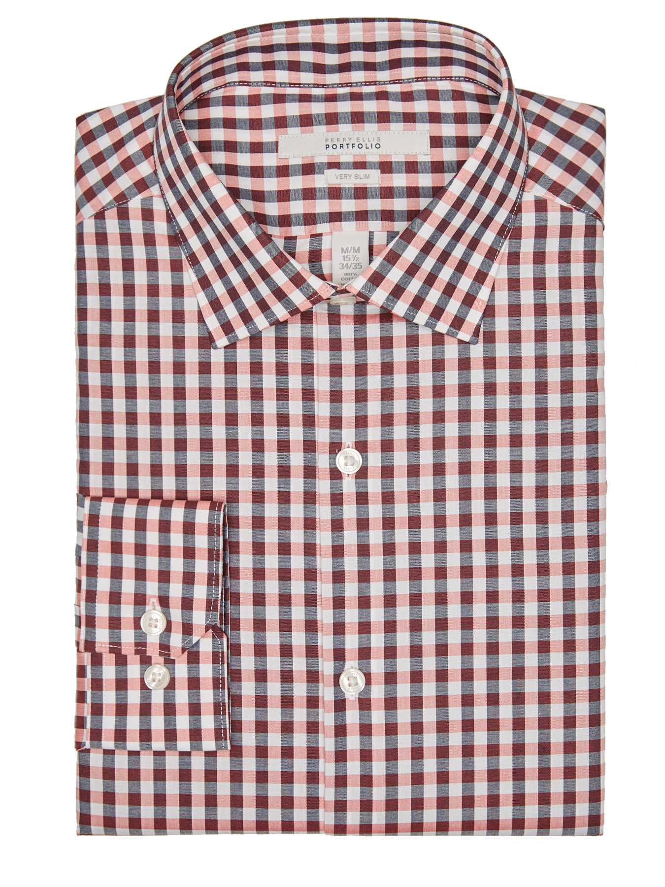 Perry Ellis Very Slim Multi Check Dress Shirt