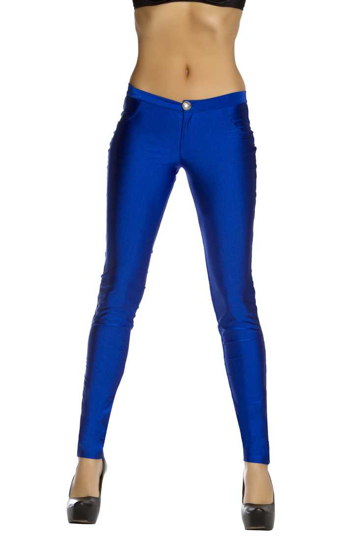 Navy Blue Button Fly Closure Skinny Jeans