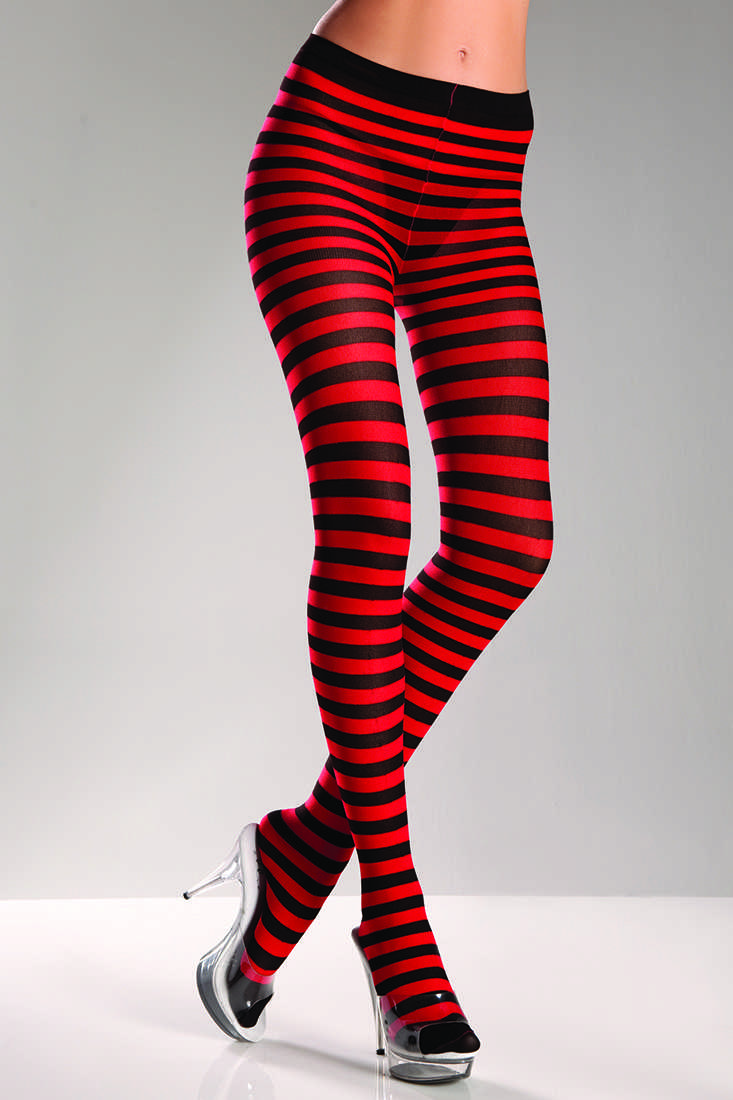 Black Red Striped Tights