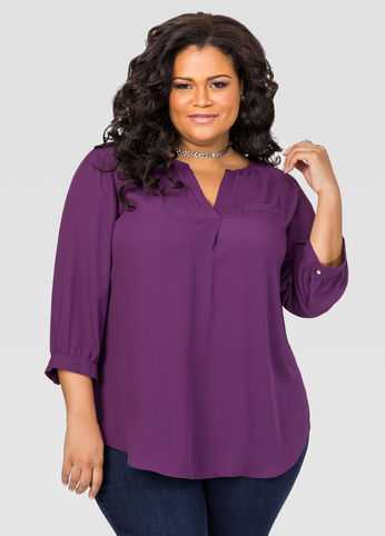 Crepe 3/4 Sleeve Blouse