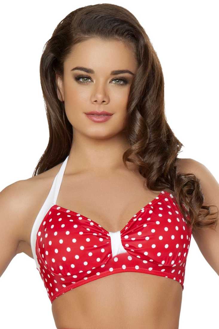 Red Polkadots Halter Top