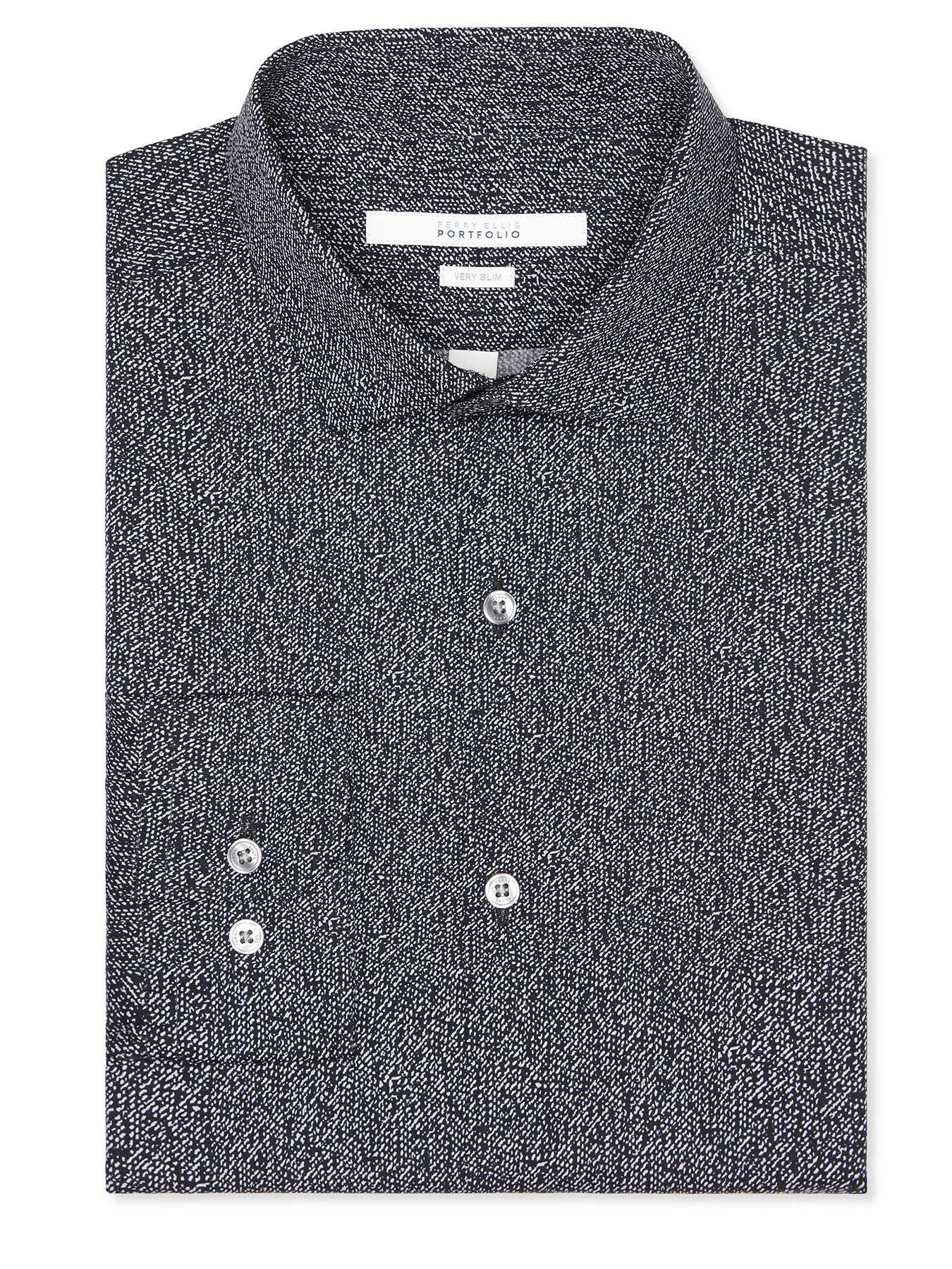 Perry Ellis Very Slim Printed Texture Dress Shirt