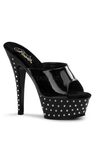 Black Patent Rhinestone Platform High Heels