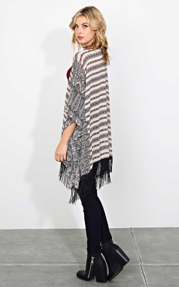 Vintage Lace Woven Wrap - N/S - Black Combo by Styles For Less
