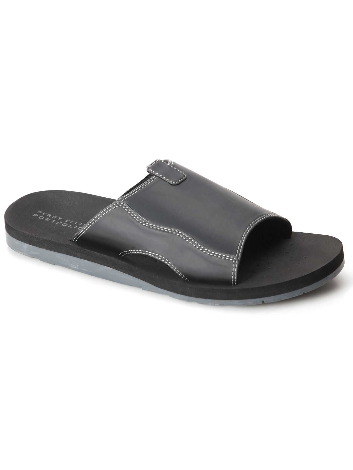 Perry Ellis Leather Slide Sandal