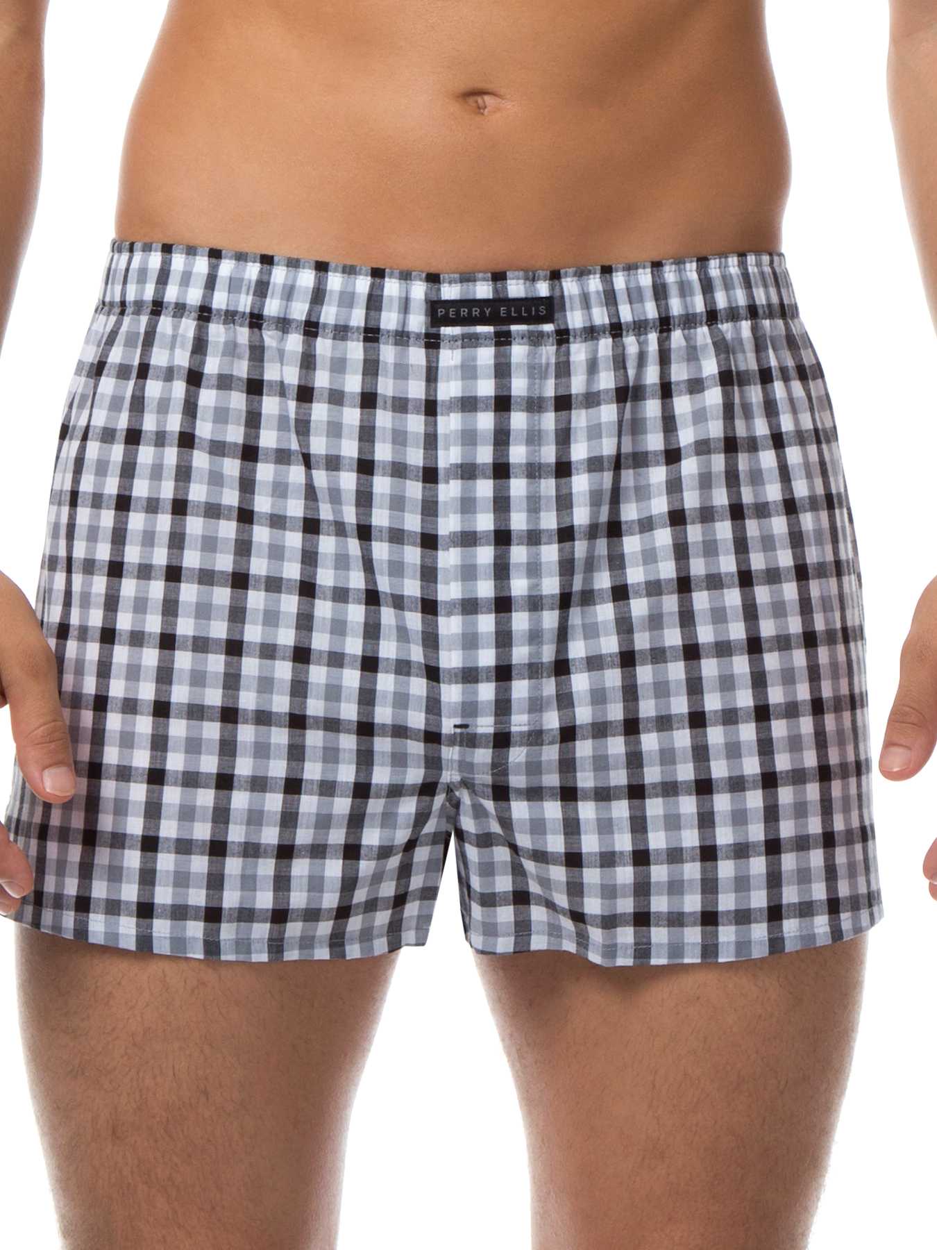 Perry Ellis 3 Pack Plaid Woven Boxers