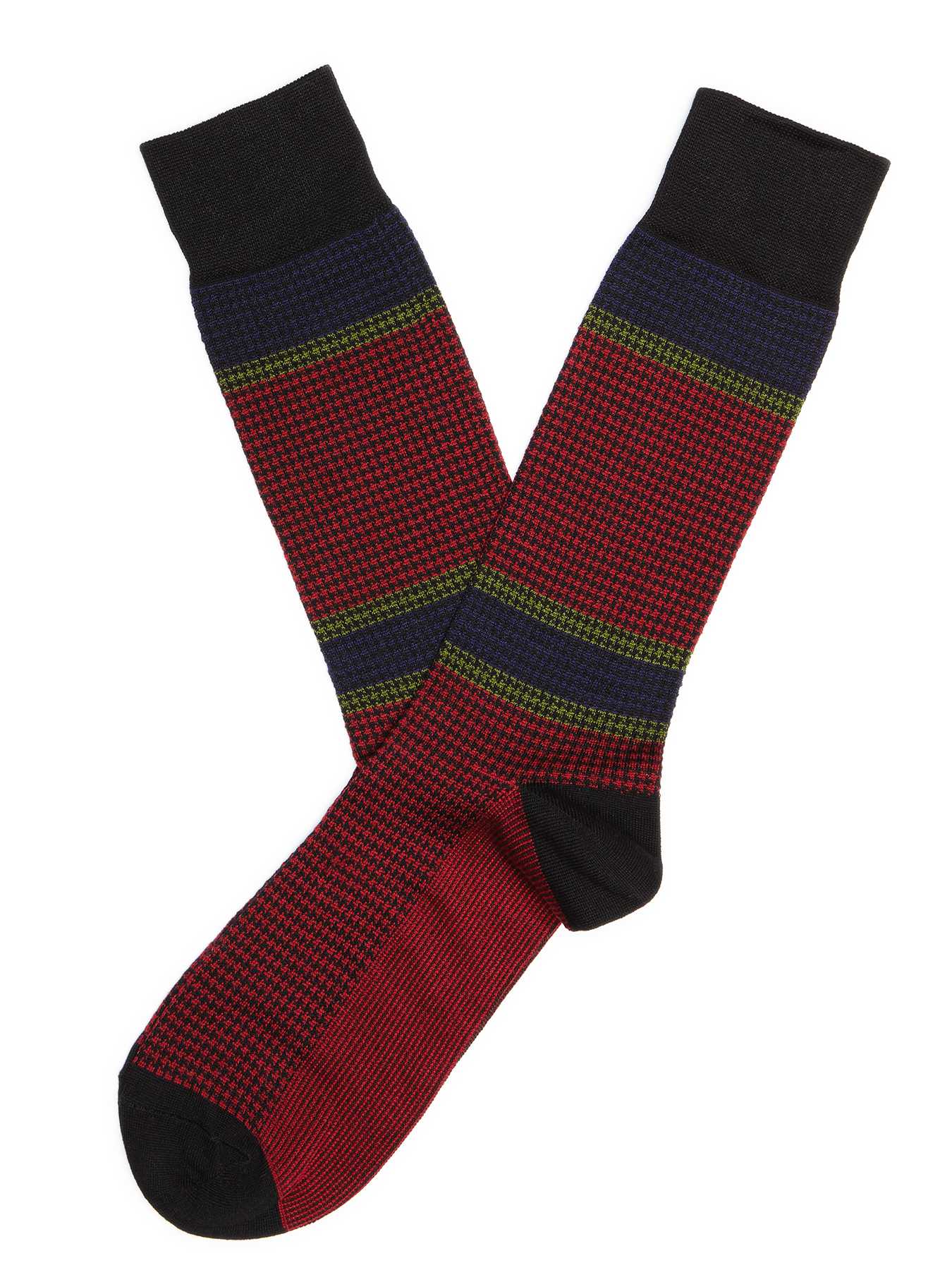 Perry Ellis Mercerized Cotton Mini Houndstooth Sock