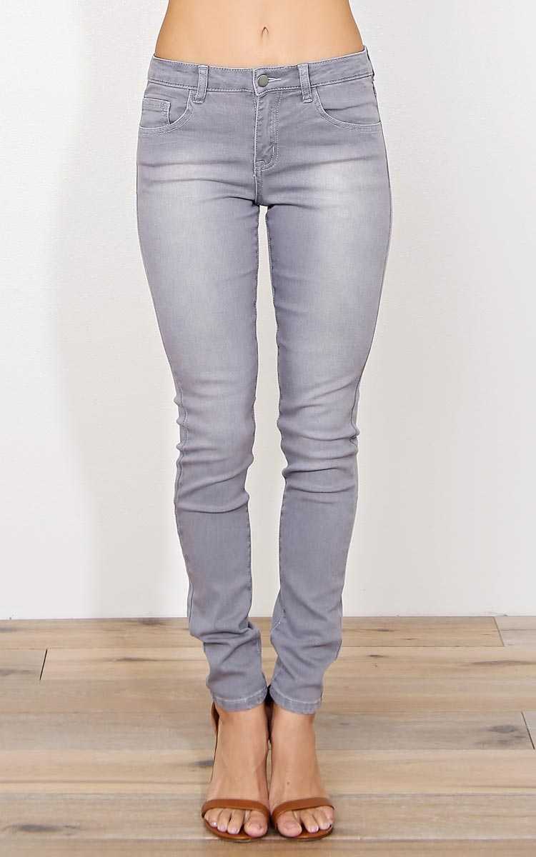 Inez Skinny Jeans - Grey Denim in Size by Styles For Less