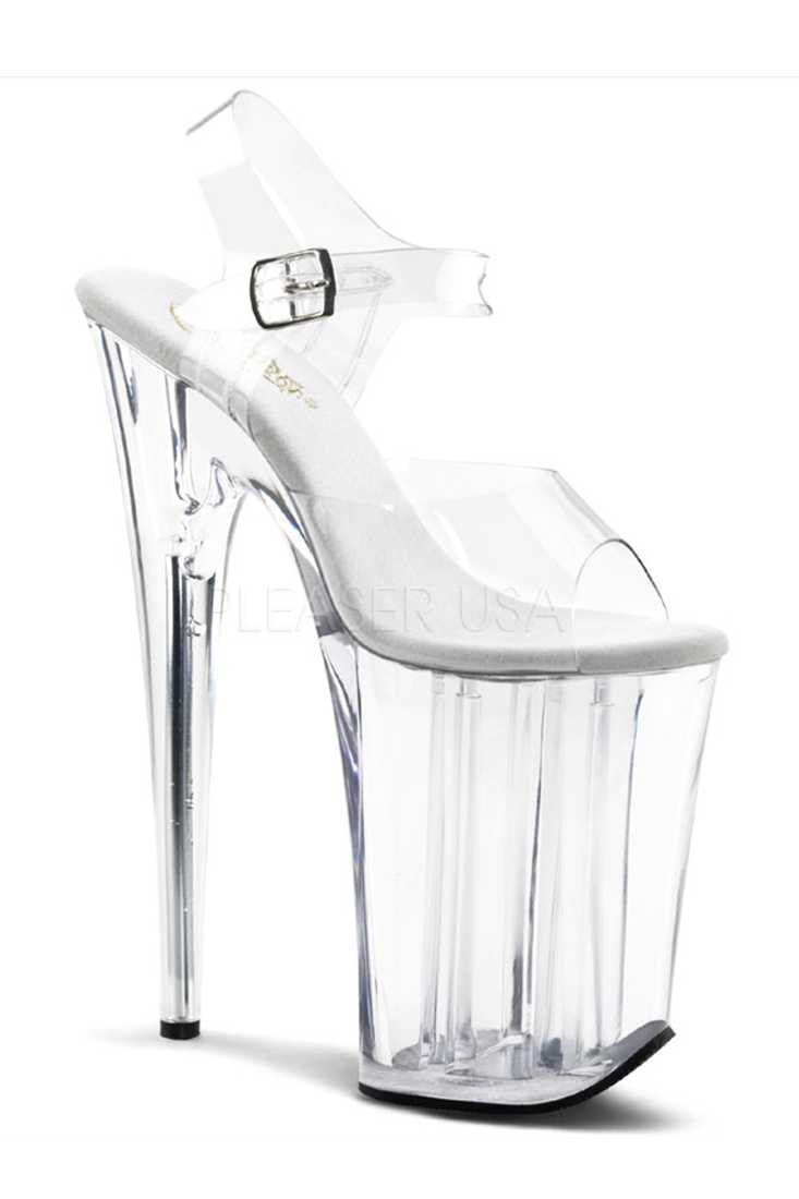 Clear Platform Ankle Strap Extreme High Heels PVC
