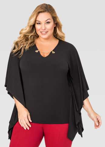 Solid Chain Link Poncho Top