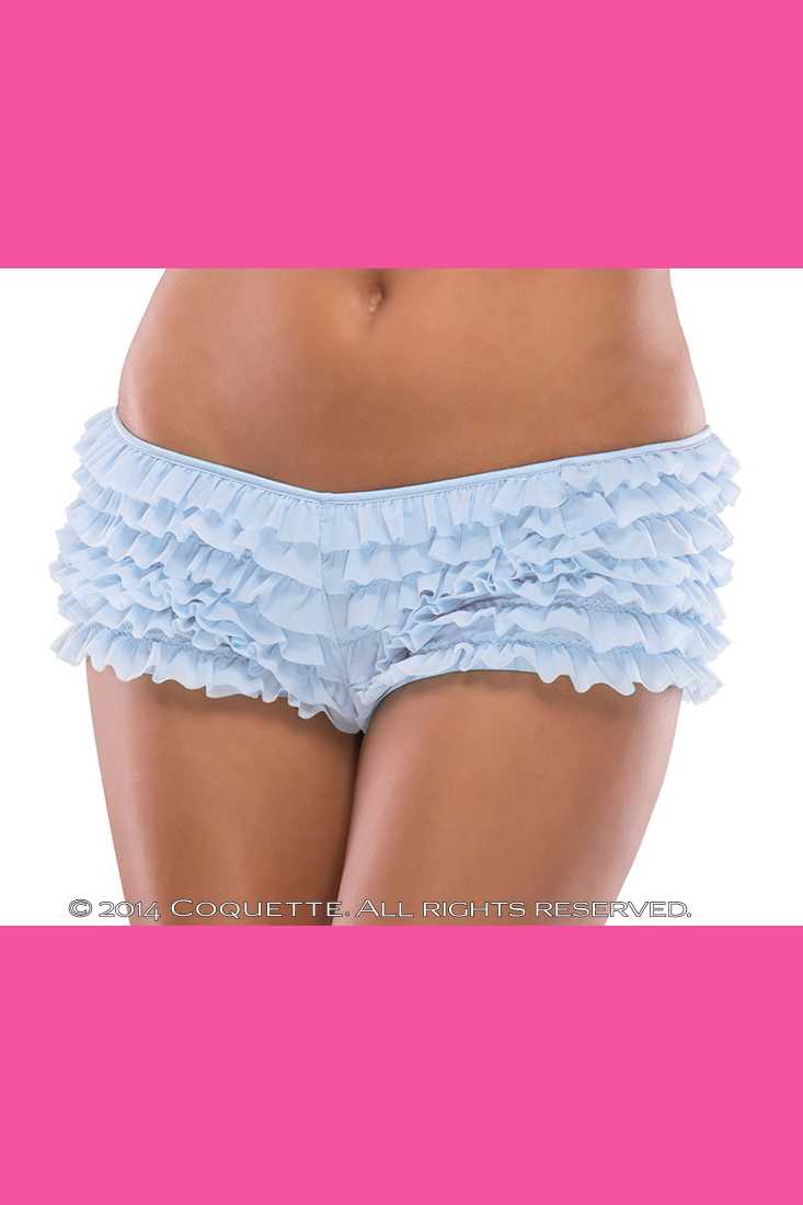 Blue Back Bow Ruffled Shorts